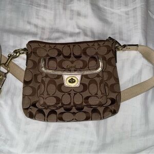Coach Tan and Brown Crossbody Bag
